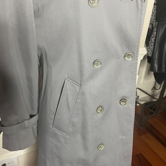 Vintage Dannimac Double-breasted Raincoat Trench Style Grey /Gray  Small VGC - Picture 11 of 11